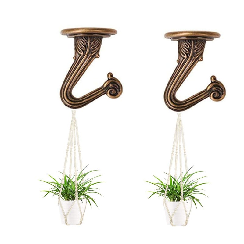 bnafes 2 Sets Metal Ceiling Hooks, Heavy Duty Swag Ceiling Hooks with Hardware for Hanging Plants/Chandeliers/Wind Chimes/Ornament (Bronze Color) - Image 4